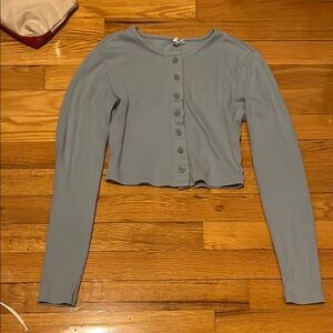 Women's Blue Button-Up Top